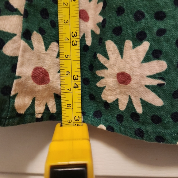 Princess Highway Floral Green Linen Dress With Daisy's. Size 6 Cottagecore! - Picture 10 of 12